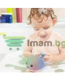 Детска играчка за баня кит със светлини и фонтан